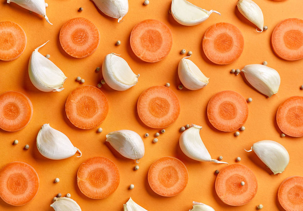μοτίβο από καρότο και σκόρδο - Φωτογραφία, εικόνα