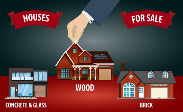 Buying a house concept - Vector, Image