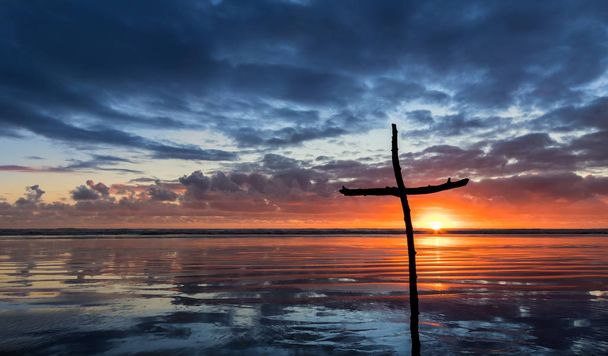Reflection Stick Cross Salvation - Photo, Image