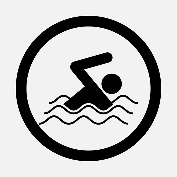 pictogram zwemmen, zwemmen - Vector, afbeelding