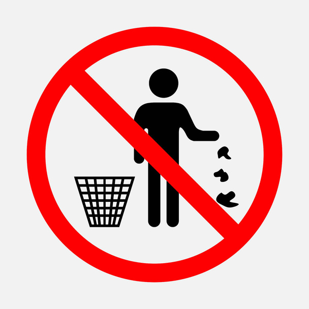 запрещено выбрасывать мусор
 - Вектор,изображение