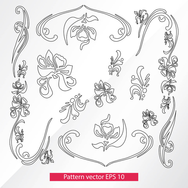 Ornament and decor, design elements. Decoration of the page. Vector illustration. Isolated on white background. - Vector, Image