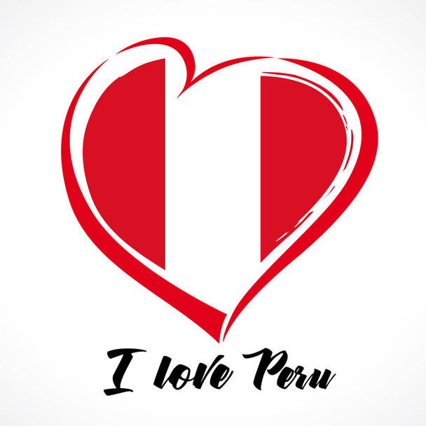 Love Pérou drapeau emblème
 - Vecteur, image