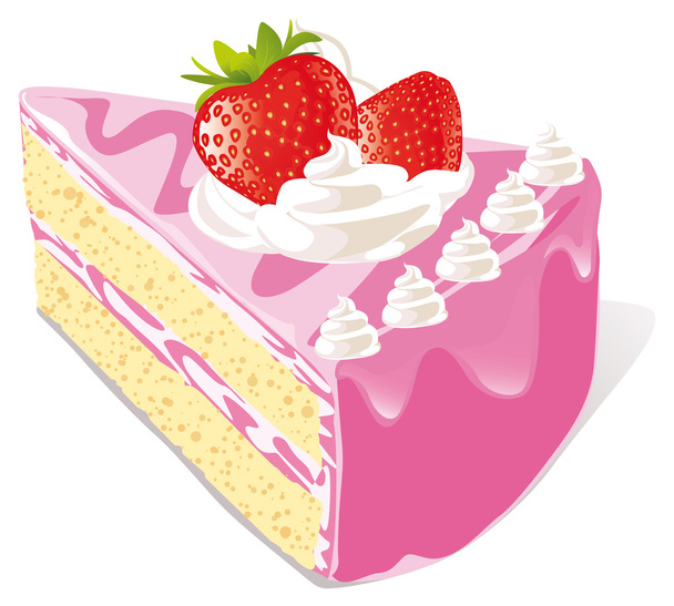 Strawberry cake - Διάνυσμα, εικόνα