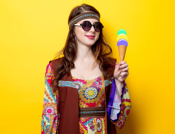  hippie girl with  ice-cream - Fotó, kép