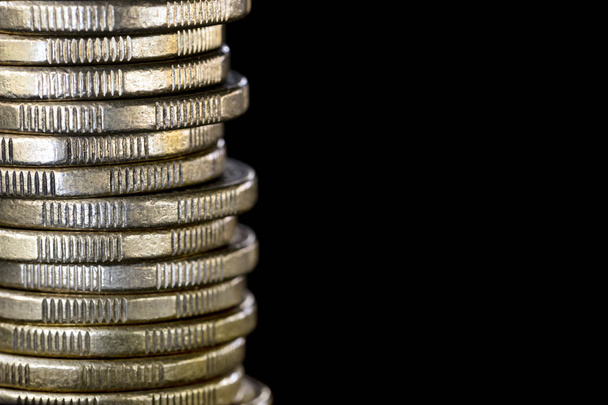 Stack of Coins over Black Background - Foto, immagini