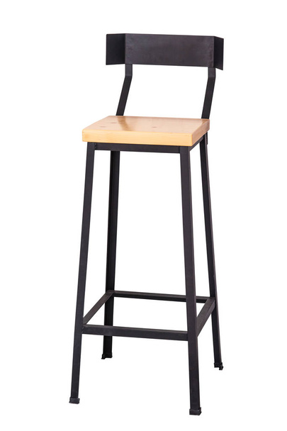 Pieds en acier en bois chaise de bar simpliste
. - Photo, image