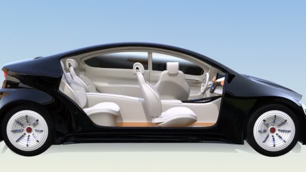 Koncepcja wnętrza autonomiczne samochodu - Materiał filmowy, wideo