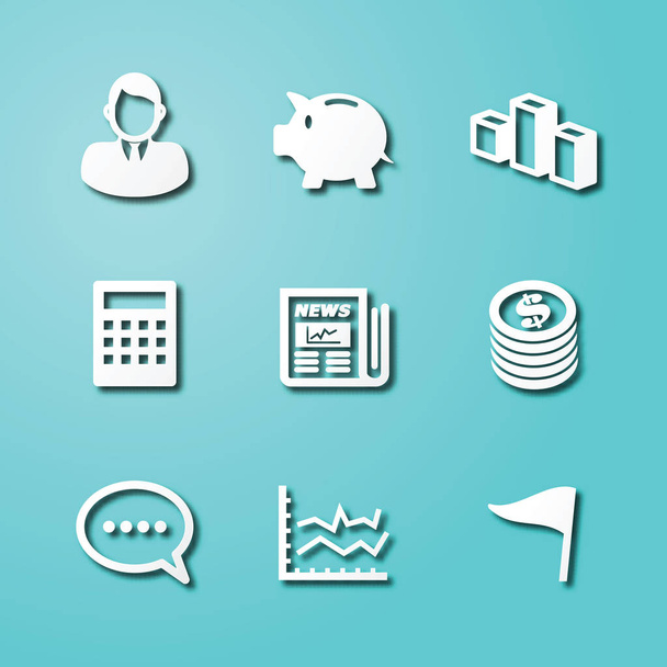 business paper art icons - Vector, Image