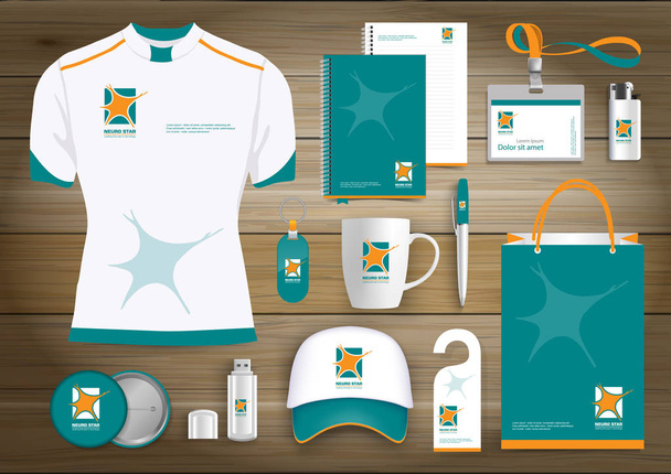 Neurology, nerve cell Star Logo Gift Items Corporate Identity - Vector, Image