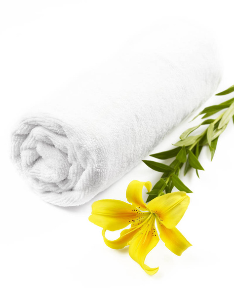Flower and towel - Photo, Image