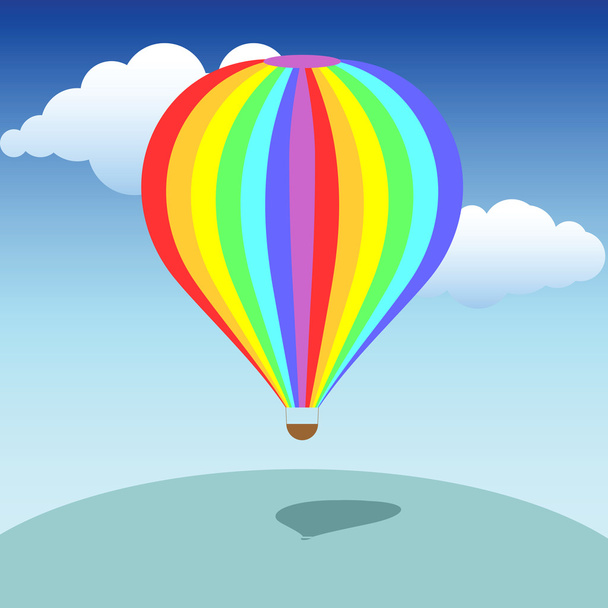 Colorful baloon on its way - Vector, afbeelding