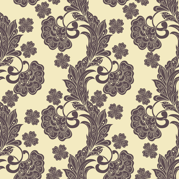 ethnic flowers seamless vector pattern. - Vector, Image