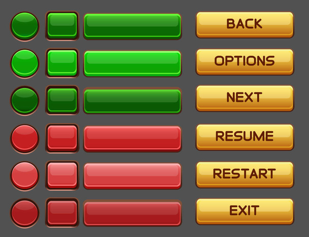 Game buttons GUI pack pack - Vetor, Imagem