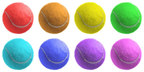 pelota de tenis sobre fondo blanco - Foto, Imagen