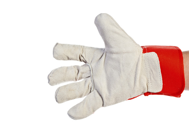 Worker's hand Wearing Leather Work Glove - Photo, Image