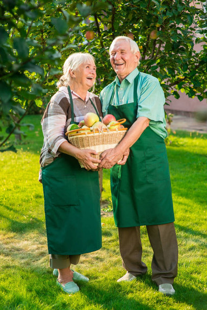 Seniorenpaar lacht im Freien. - Foto, Bild