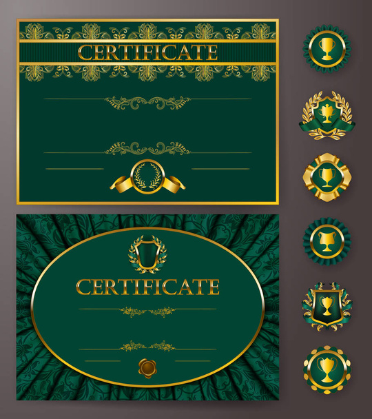 Элегантный шаблон сертификата, диплом
 - Вектор,изображение