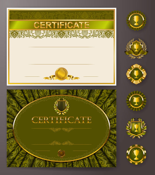 elegante sjabloon van certificaat, diploma - Vector, afbeelding