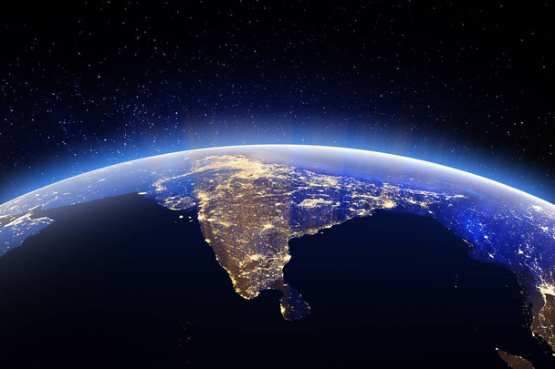 Κόσμο της γης από το διάστημα. Στοιχεία αυτής της εικόνας επιπλωμένα από τη Nasa - Φωτογραφία, εικόνα