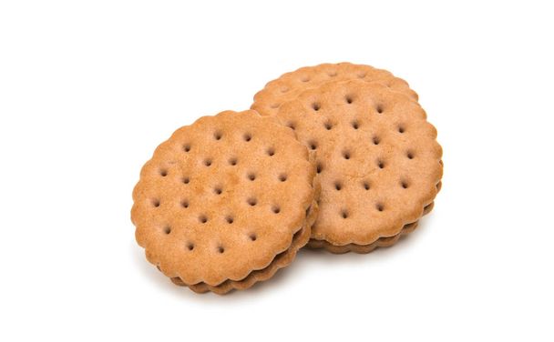 Biscuit pyöreä voileipä eristetty
  - Valokuva, kuva