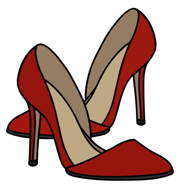 rode hoge hak schoenen - Vector, afbeelding