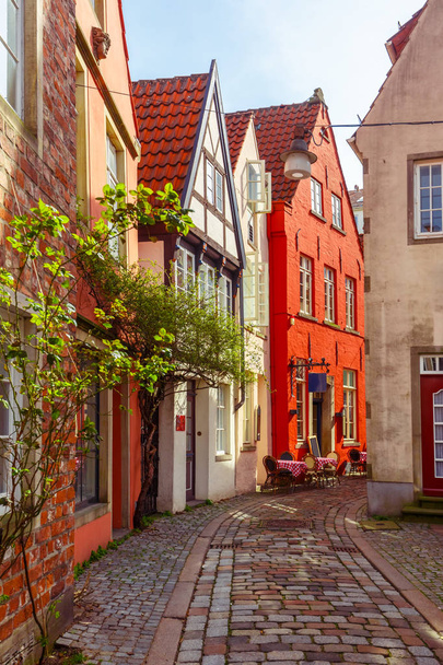 Medieval street Schnoor in Bremen, Germany - 写真・画像