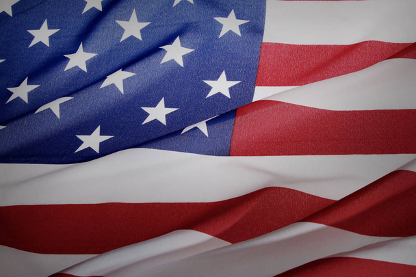 κυματισμένη καθορισμός σημαία ΗΠΑ - Φωτογραφία, εικόνα
