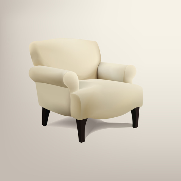 Retro cream colored armchair - Vector, Image