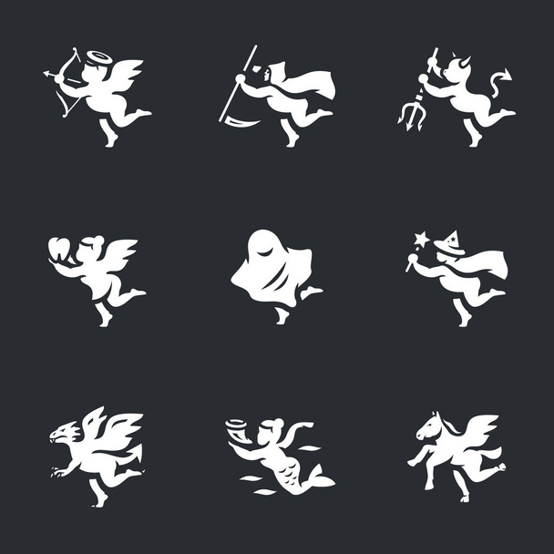 Vector Set of Fantasy characters Icons. - Vector, Image
