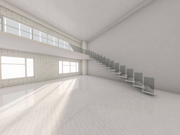 Abstraktní moderní architektura pozadí, prázdné bílé otevřený prostor  - Fotografie, Obrázek