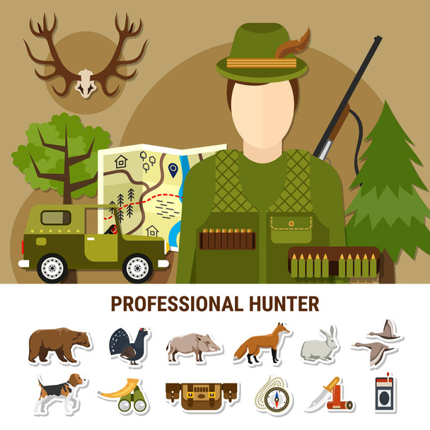 Ilustración profesional del concepto de Hunter
 - Vector, imagen
