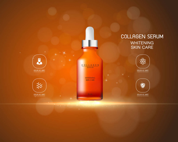Collagen Serum Background Concept Skin Care Cosmetic - Vektör, Görsel