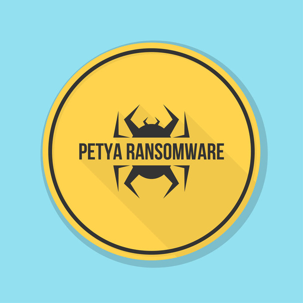 Petya Ransmoware hazard sign - Vector, Image
