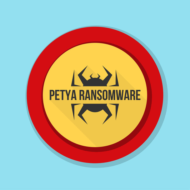 Petya Ransmoware veszély jele - Vektor, kép