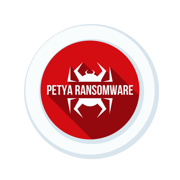Petya Ransmoware hazard sign - Vector, Image