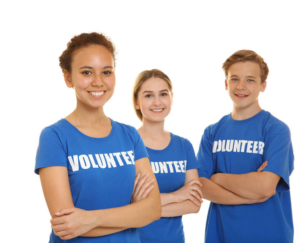Young cheerful volunteers - 写真・画像