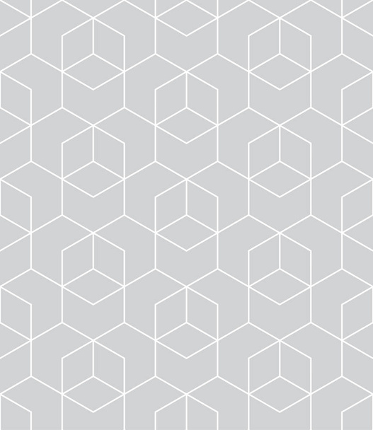 seamless geometric line grid vector cubes pattern - Vector, Image
