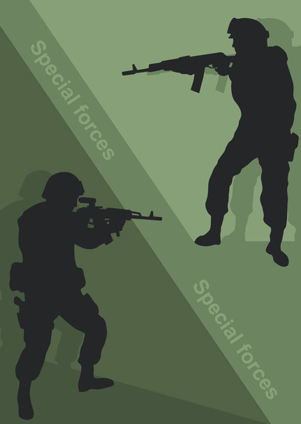 Postcard, template with the image of the forces of force. - Vector, Image