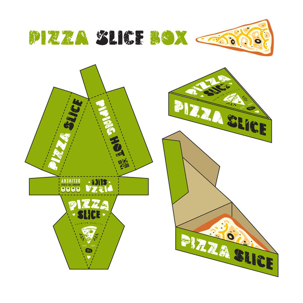 Дизайн коробки для ломтиков пиццы
  - Вектор,изображение