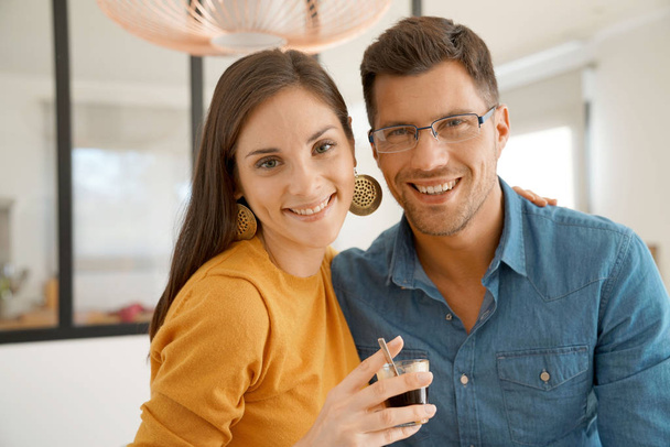 cheerful couple at home - Foto, Imagen