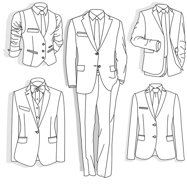 Men's jacket. Ceremonial men's suit, tuxedo. Accessories set. - Photo, Image