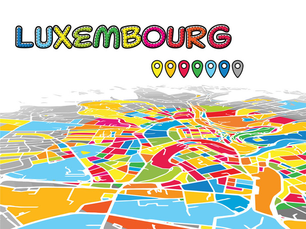 Luxembourg Centre-ville Carte vectorielle 3D
 - Vecteur, image