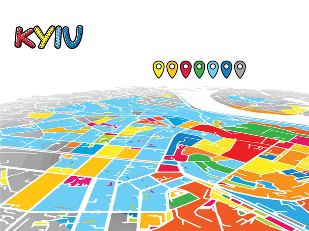 Kiev, Oekraïne, Downtown 3D-Vector kaart - Vector, afbeelding