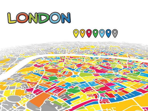 London, United Kingdom, Downtown 3D Vector Map - Vector, Image