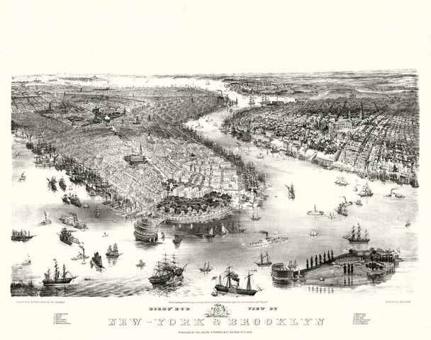 Nowy Jork judiciaire panoramę Starego ilustracja - Zdjęcie, obraz