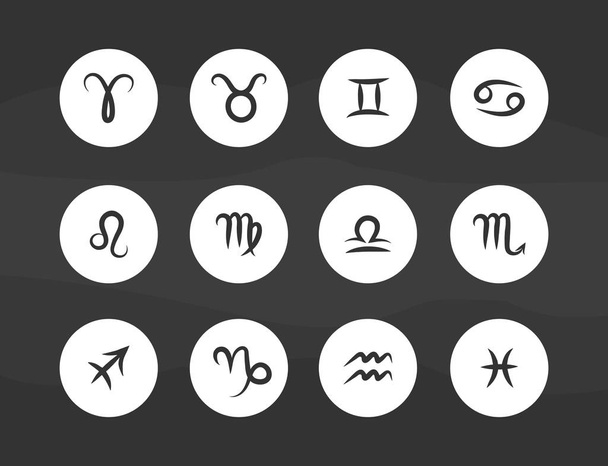 Set of hand drawing zodiac symbols - Vector, Image