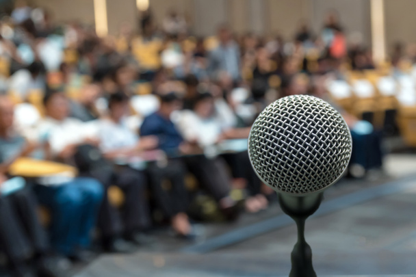 Microphone in conference hall  - Photo, Image