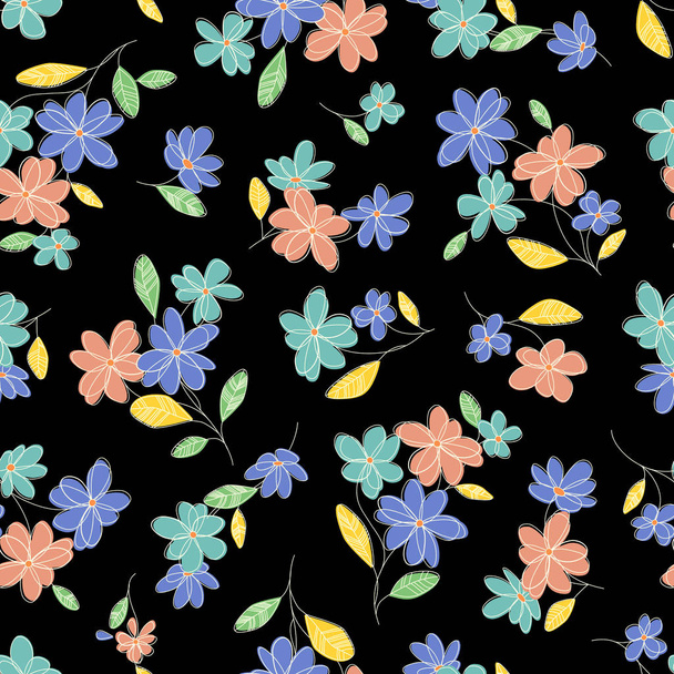 Flower illustration pattern - Vector, afbeelding