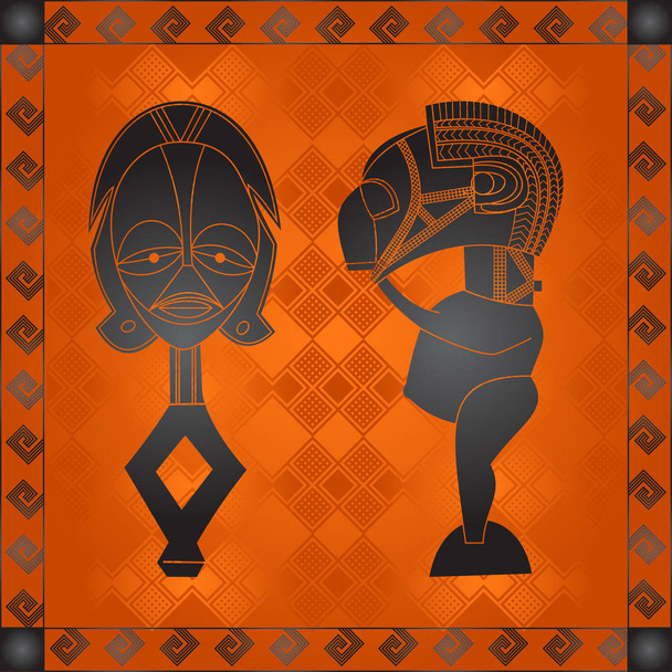 Afrikaanse cultuur symbolische sieraden. Afrikaanse stammen hand getekende elementen - Vector, afbeelding